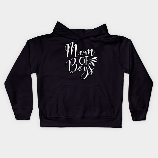 Mom Of Boys Kids Hoodie by Arts-lf